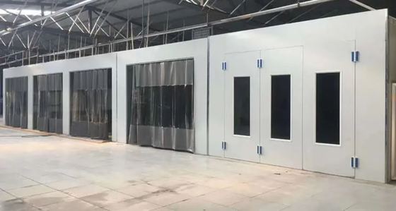 Pre Station Preparation Station Double Bay Model with Zero Level Entry Rear PVC Curtains and Filtration for Spot Painting
