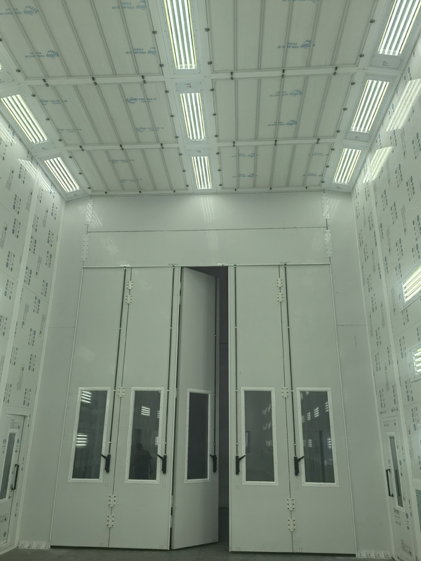 Fold Style Automotive Spray Booths 30kW Electric Heating PLC Touch Screen Control