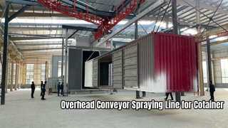 Single-Loop Automated Overhead Conveyor Spraying Line with 210°C High-Temp Curing Oven for container